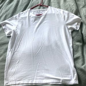 Mens white V neck shirt